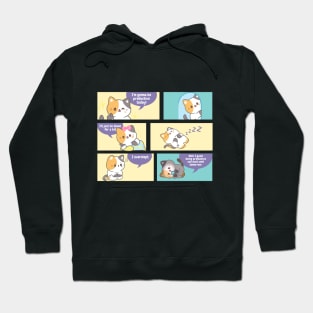Funny Productive Cat - Comic Strip Hoodie